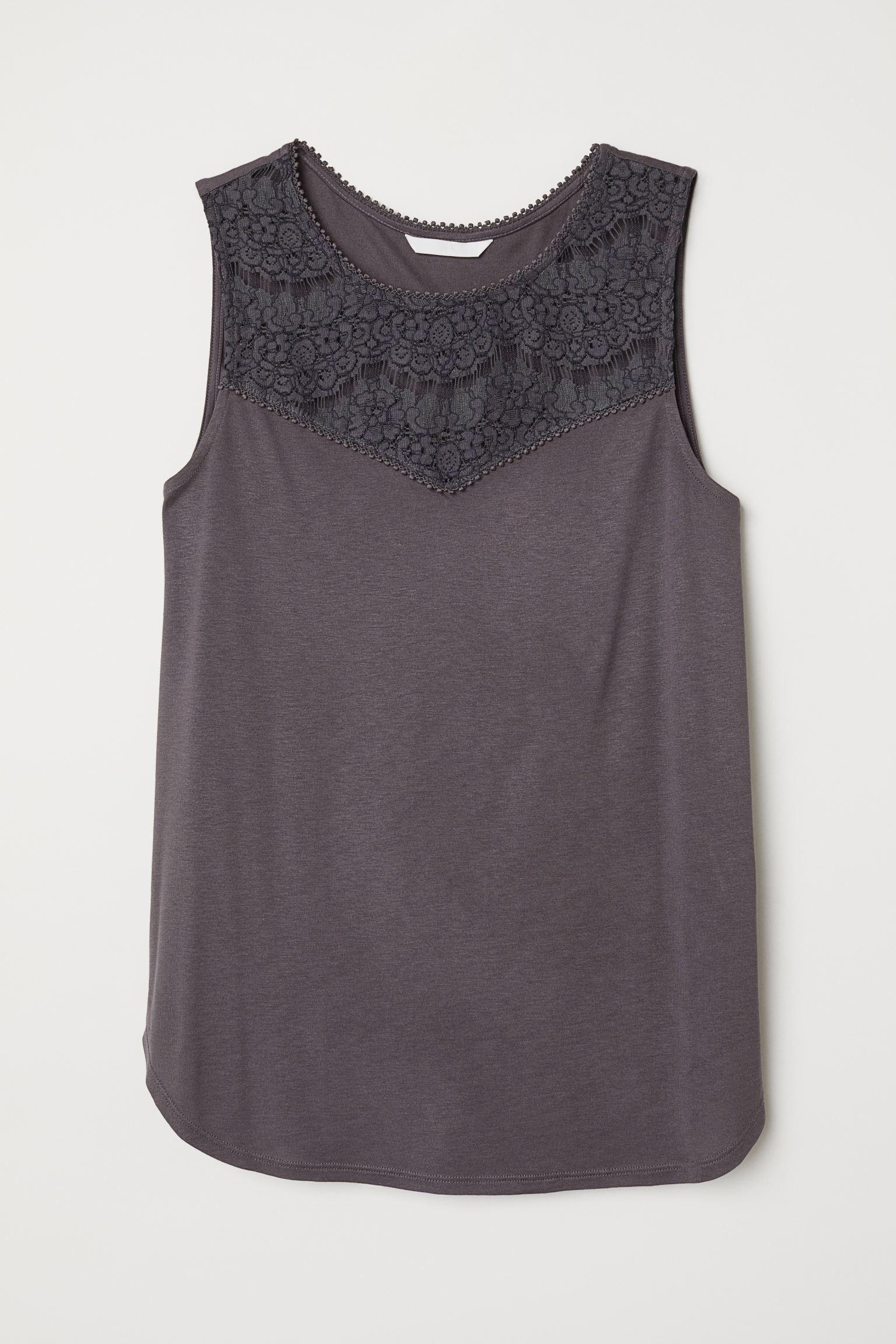 Майка женская с кружевом XS Серый 6134597log)