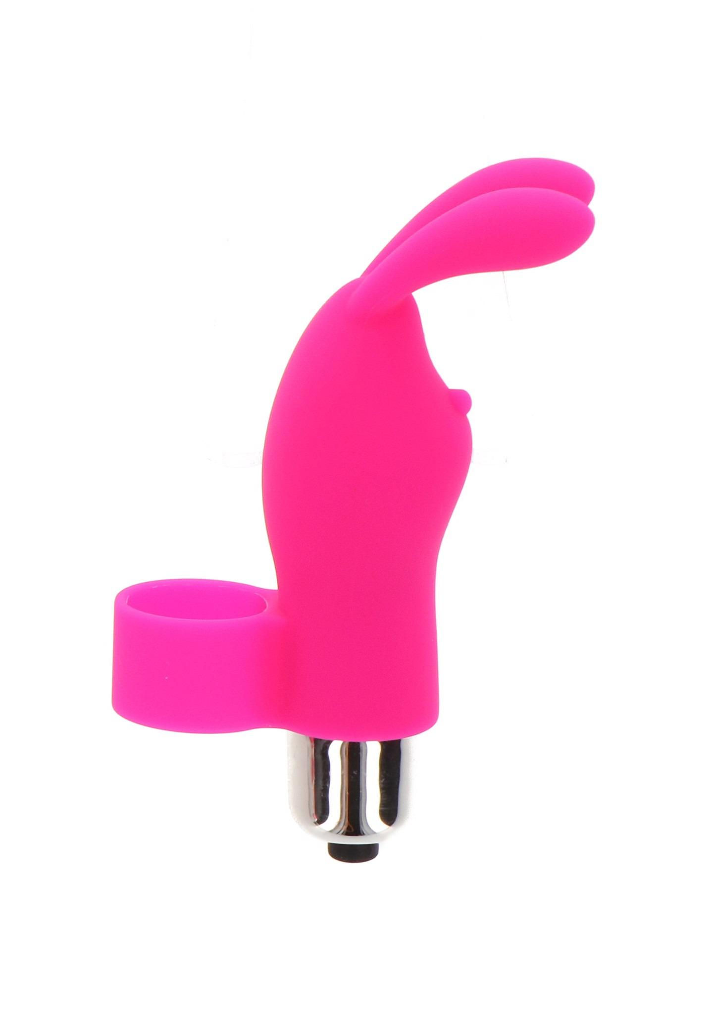 Вибратор на палец с кроликом TOY JOY 10х2,6 см Розовый (TJ10112)