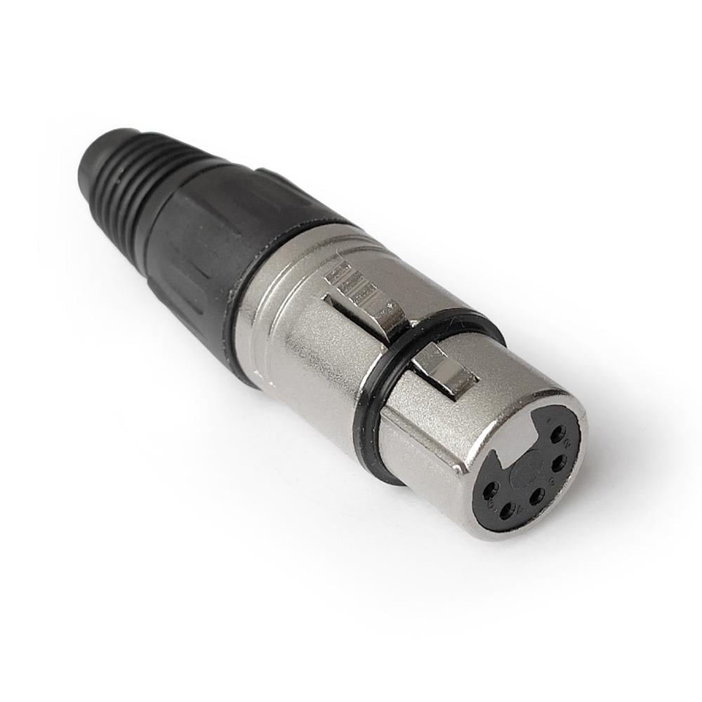 Кабельный разъем Moco XLR HFC5FXL гнездо 5 контактов гнездо мама Никель/Черный (10973625) - фото 2