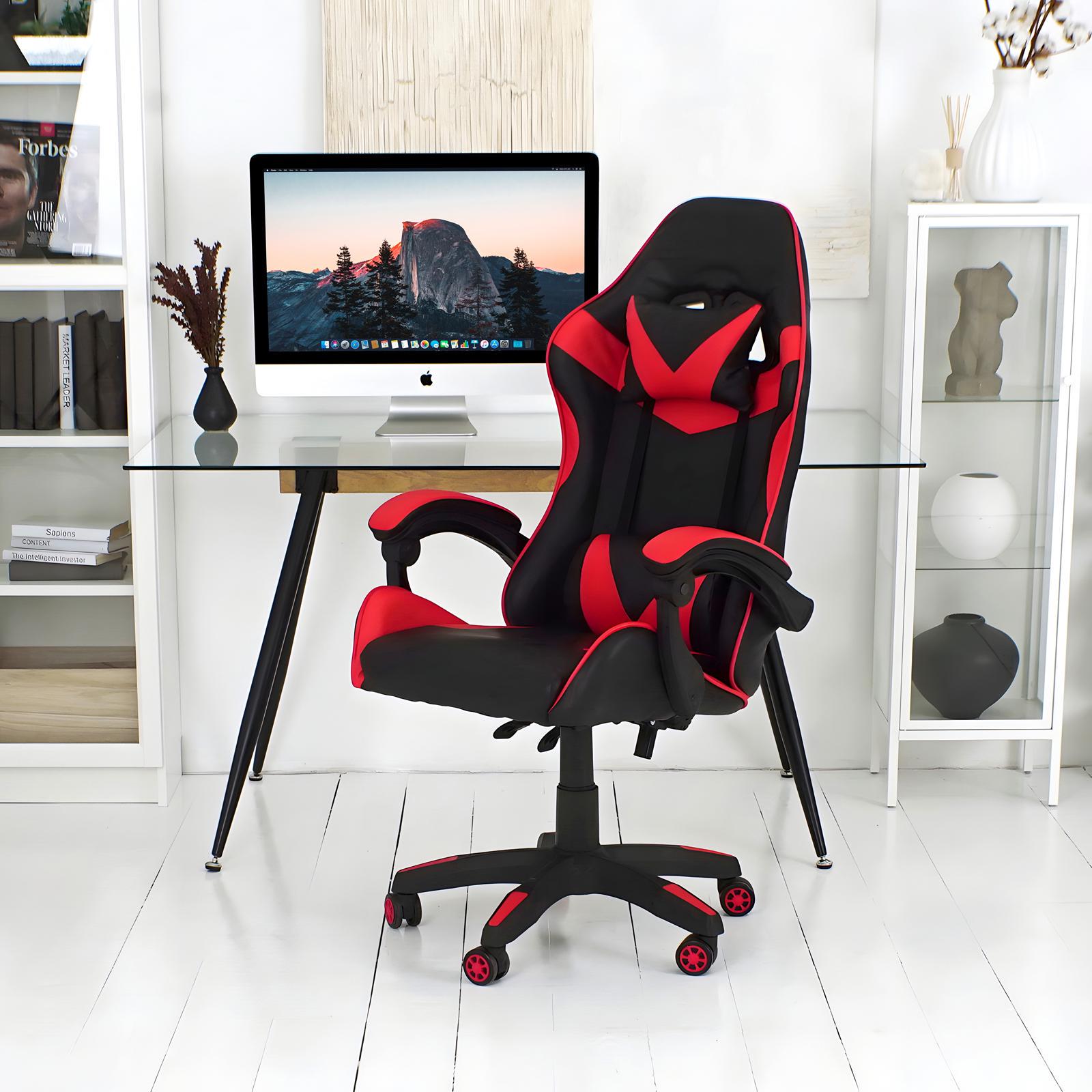 Крісло ігрове комп'ютерне Kontrast з функцією масажу з подушками Червоний (40067) - фото 9 Крісло ігрове комп'ютерне Kontrast з функцією масажу з подушками Червоний (40067) - фото 9