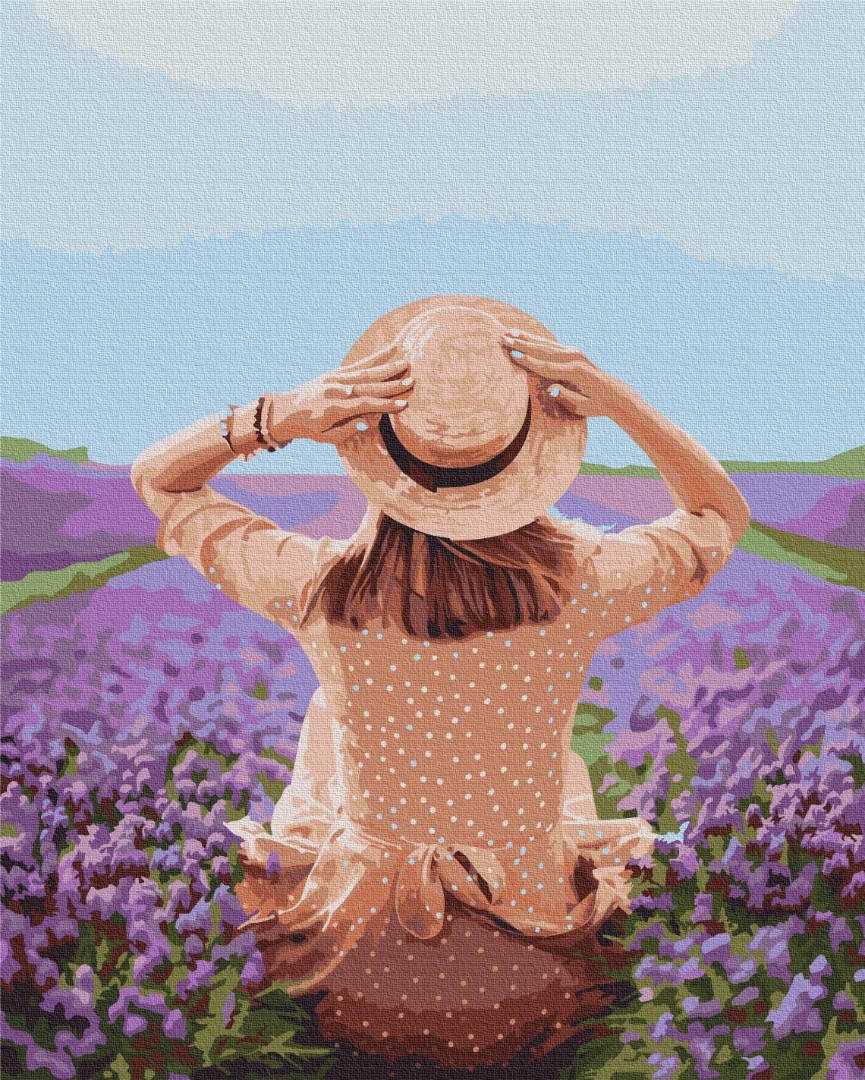 Картина по номерам Brushme Путешественница в лавандовом поле 40x50 см (PBS37568)