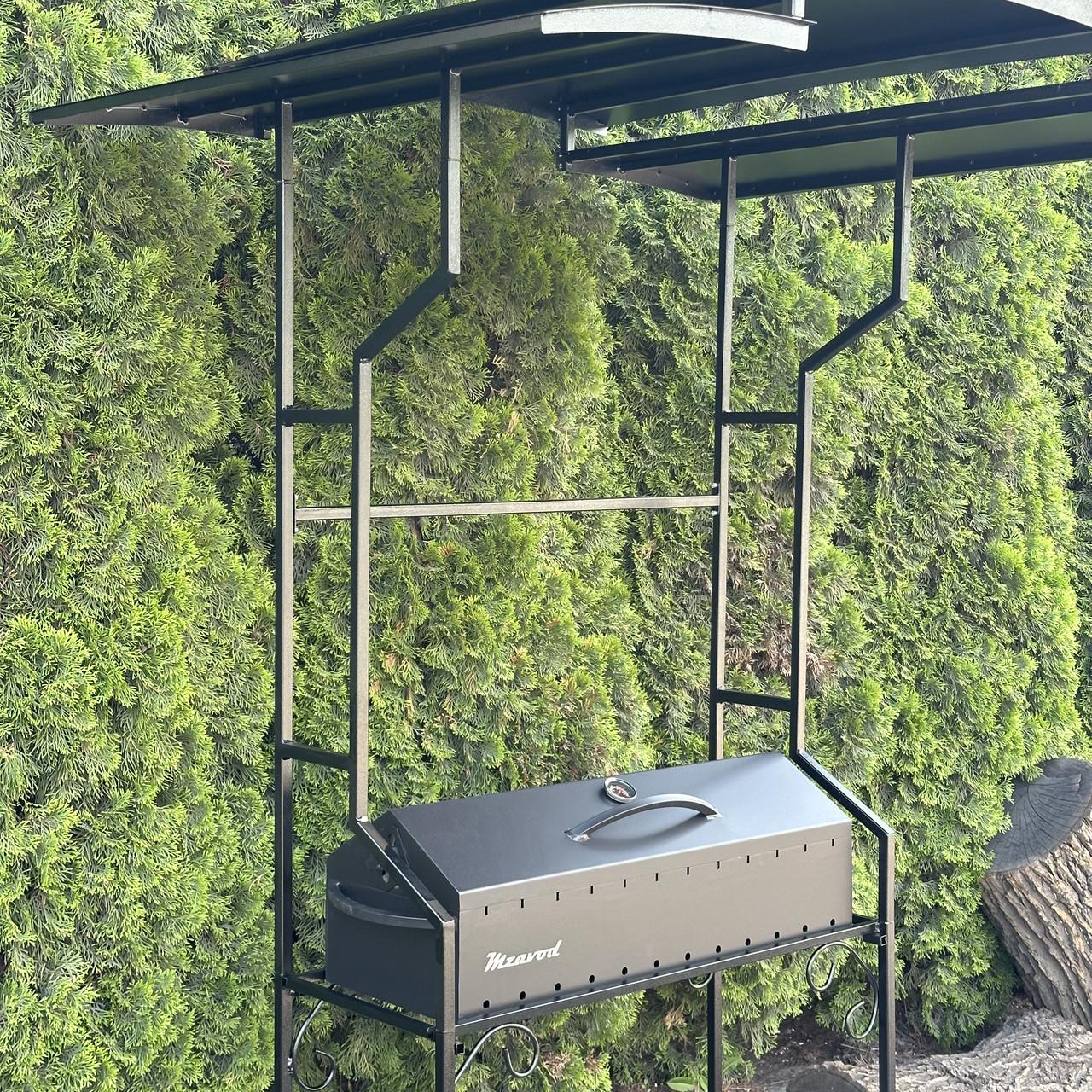 Мангал-барбекю Metalzavod Зевс на 12 шампурів 4 мм з дахом 134х115х221,4 см (MBD12-4-DAH) - фото 3 Мангал-барбекю Metalzavod Зевс на 12 шампурів 4 мм з дахом 134х115х221,4 см (MBD12-4-DAH) - фото 3