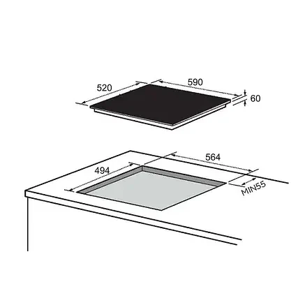 Варильна поверхність індукційна Midea MC-IF7455J1CC-A (2526448485) - фото 2