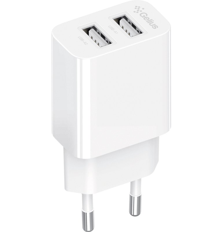 Зарядное устройство сетевое Gelius Simple GP-HC059 2 USB/2,4A White