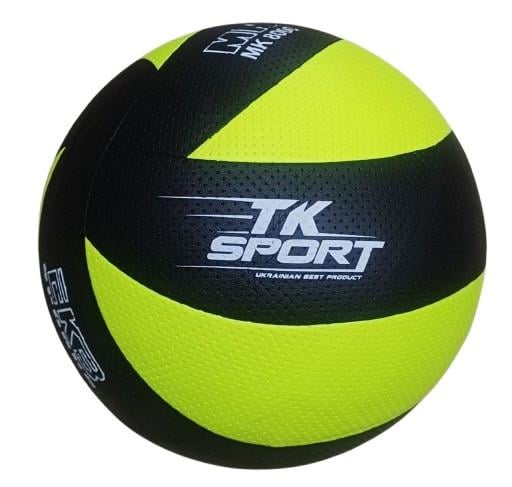 Мяч волейбольный TK Sport Черный/Салатовый (C 69375)