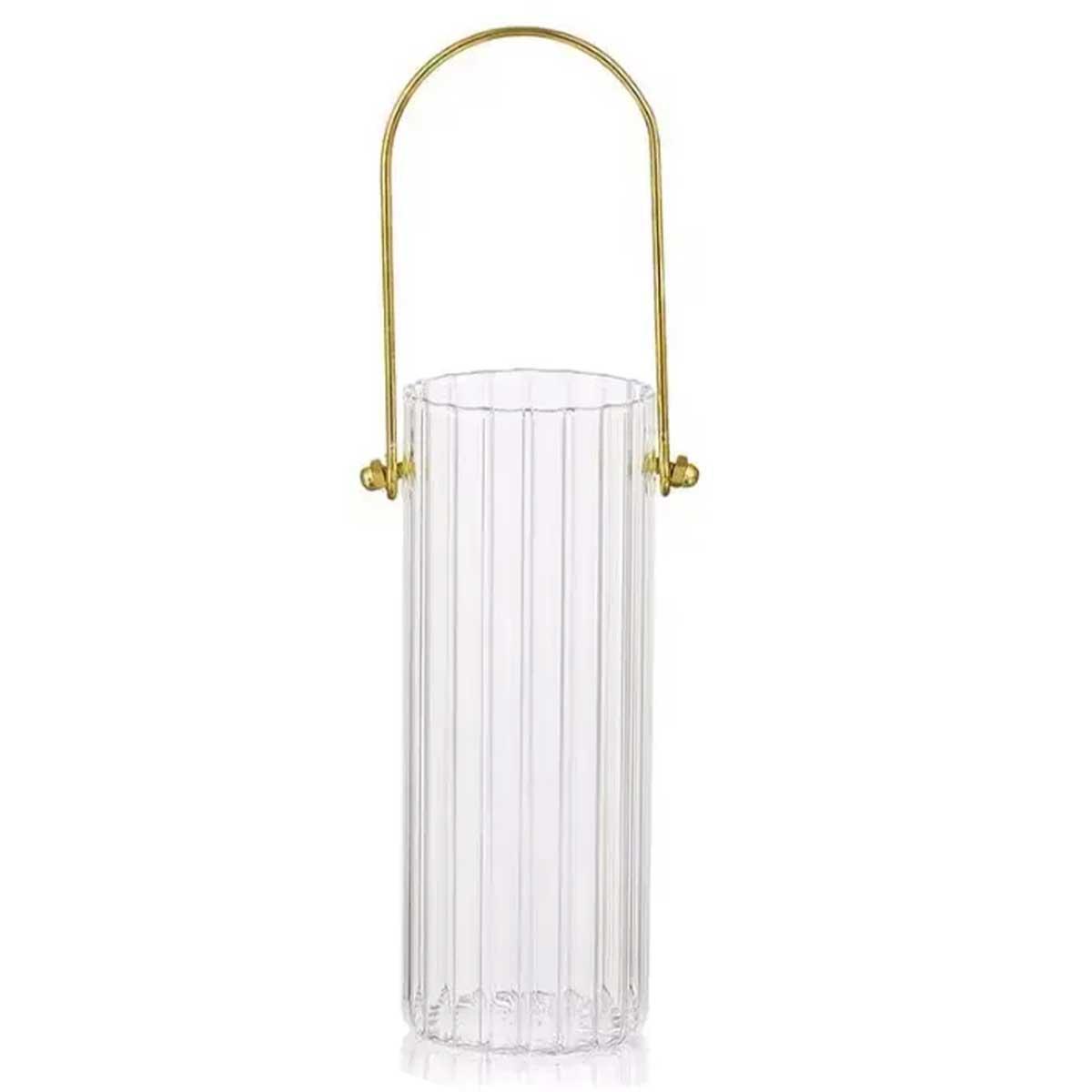 Ваза для квітів декоративна скляна 24,5 см (4952)