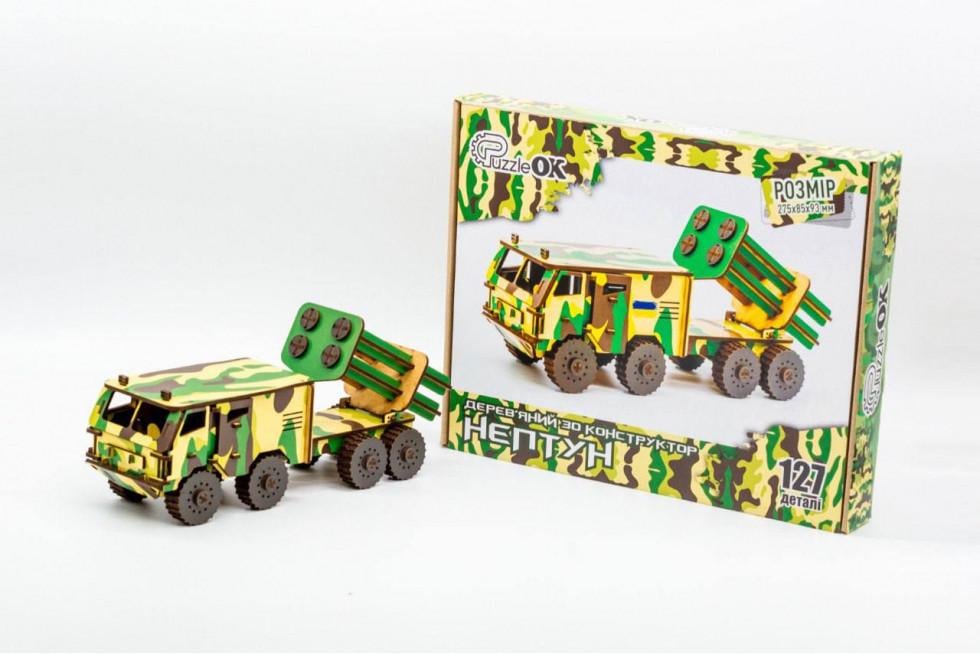 Пазл из дерева механический PuzzleOK 3D Нептун 127 деталей