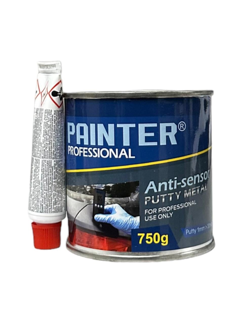 Шпаклевка автомобильная под прибор Painter Professional Anti-sensor Putty Metal 0,75 кг и отвердитель