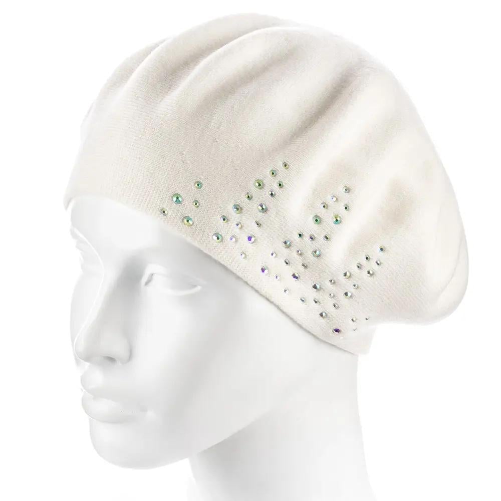 Берет женский Zolly ZH241 шерстяной мелкой вязки Ваниль