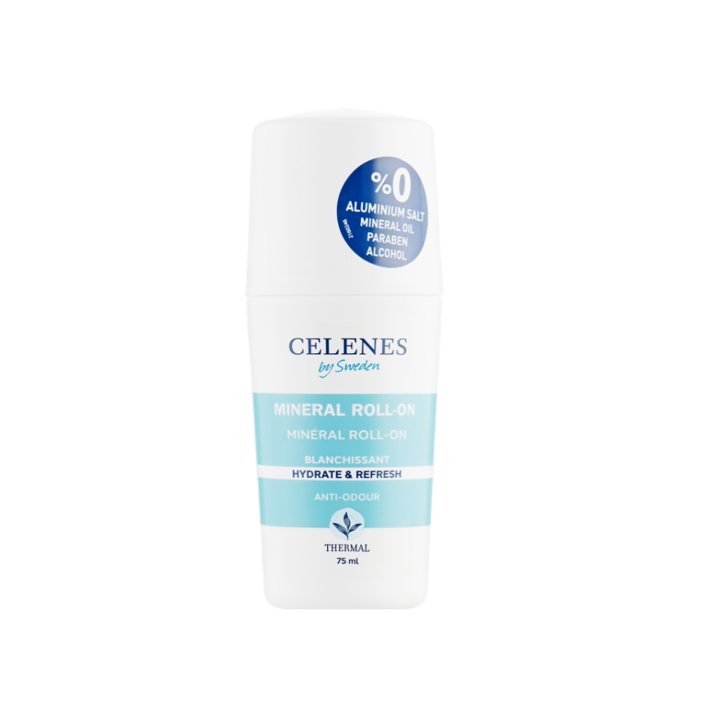 Дезодорант роликовий термальний з відбілюючим ефектом CELENES Thermal Mineral Roll On-Whitening All Skin Types 75 мл