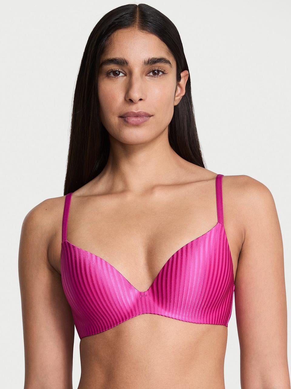 Бюстгальтер Victoria's Secret FlexFactor Lightly Lined Plunge Demi Bra 70C розовый (22659569151)