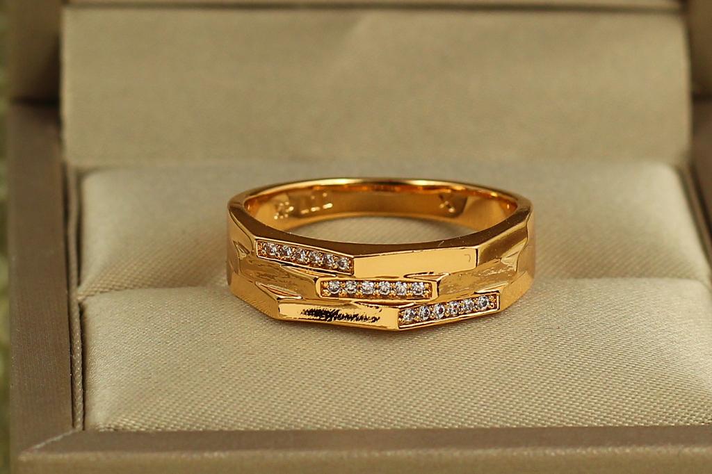 Кольцо Xuping Jewelry Три ступени р. 21 Золотистый (38187583)
