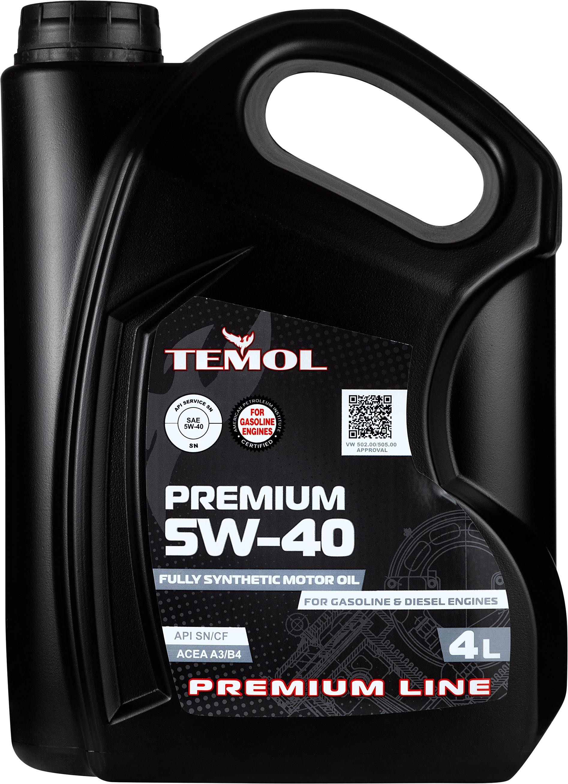 Моторна олива TEMOL PREMIUM 5W-40 4 л (T-P5W40-4L)