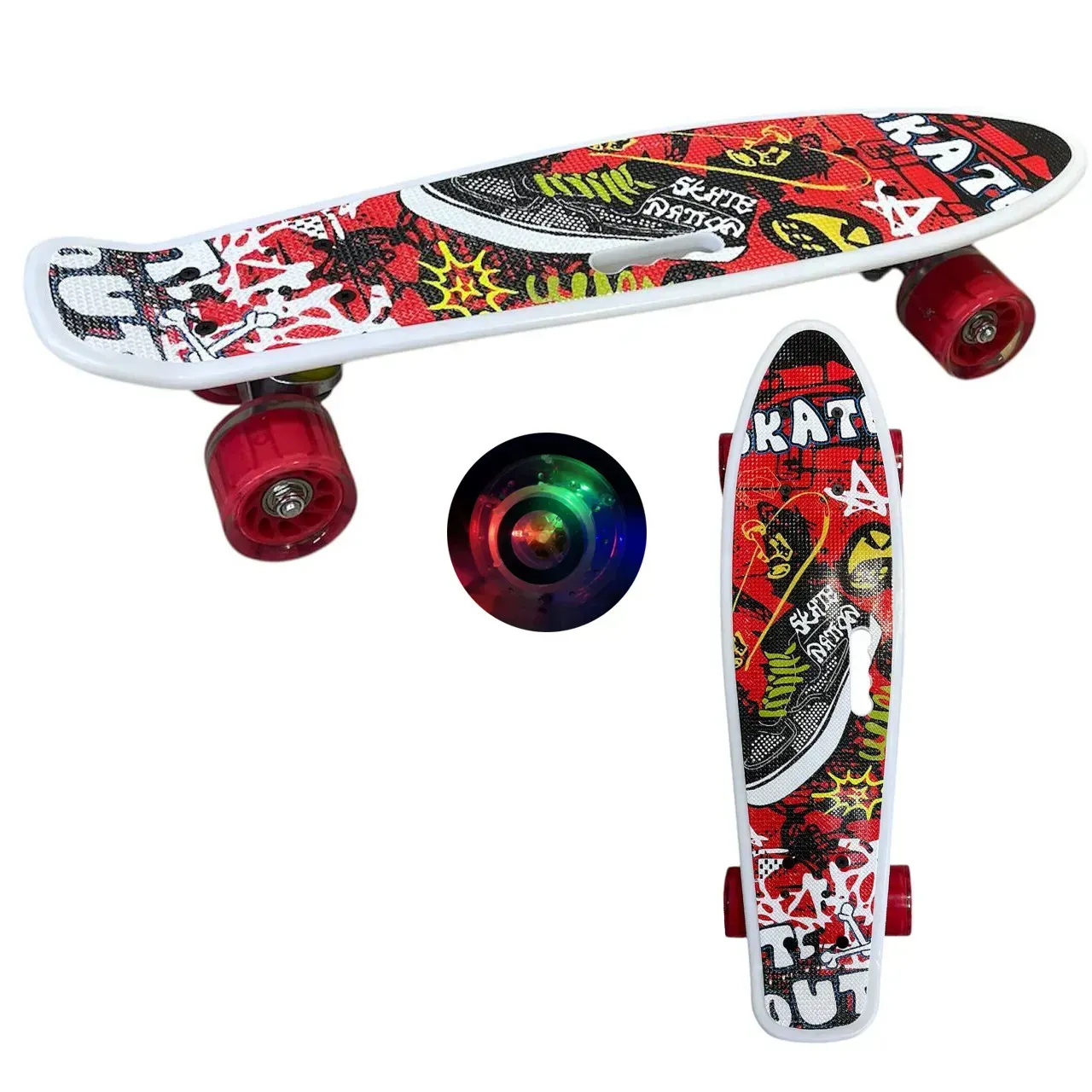 Пенниборд со светящимися колесами с ручкой для переноски до 70 кг (26844834) - фото 3 Пенниборд со светящимися колесами с ручкой для переноски до 70 кг (26844834) - фото 3