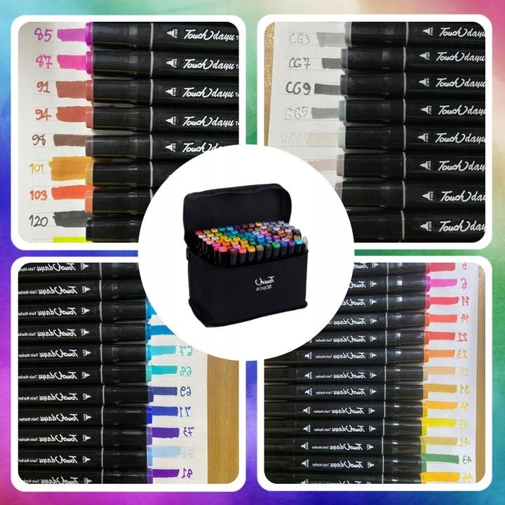 Набор маркеров в органайзере двусторонние спиртовые 80 шт. - фото 6