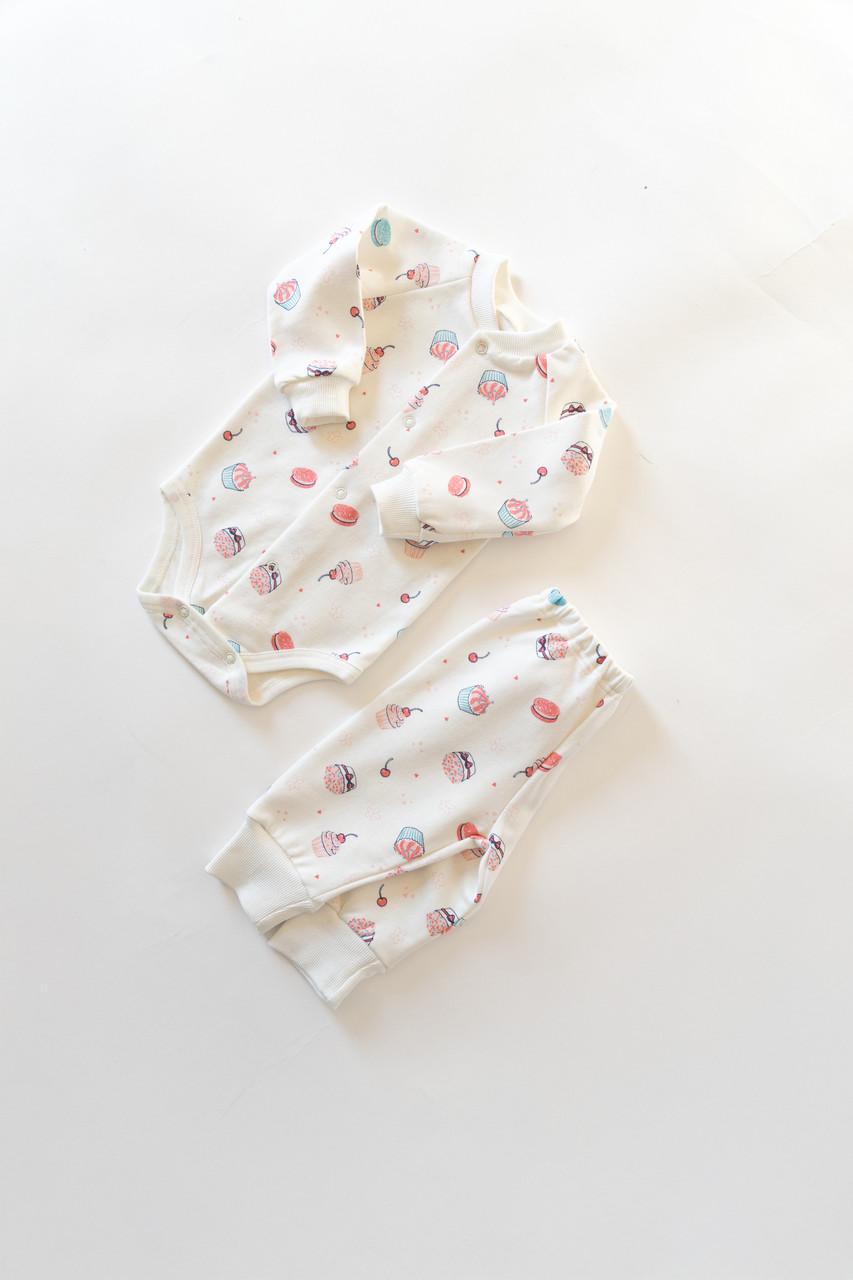 Комплект для малюків теплий Кекси бодик із начосом і штанці 92 см (2782754623) - фото 2