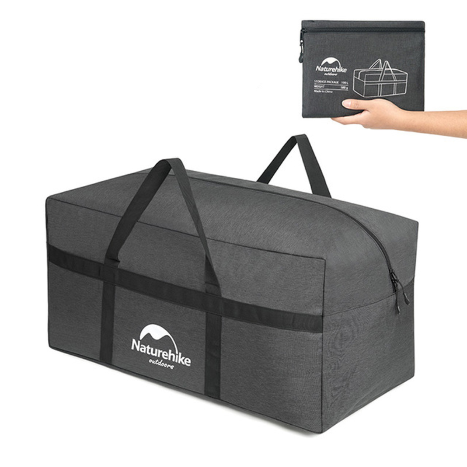 Сумка-баул складана Naturehike NH17S021-L 100 л 78x39x34 см Dark Grey (6927595724903) Сумка-баул складана Naturehike NH17S021-L 100 л 78x39x34 см Dark Grey (6927595724903)