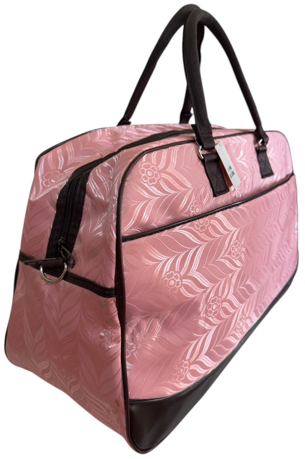 Сумка дорожня велика з довгим ремінем через плече і бічними кишенями Рожевий (241199P) - фото 2 Сумка дорожня велика з довгим ремінем через плече і бічними кишенями Рожевий (241199P) - фото 2