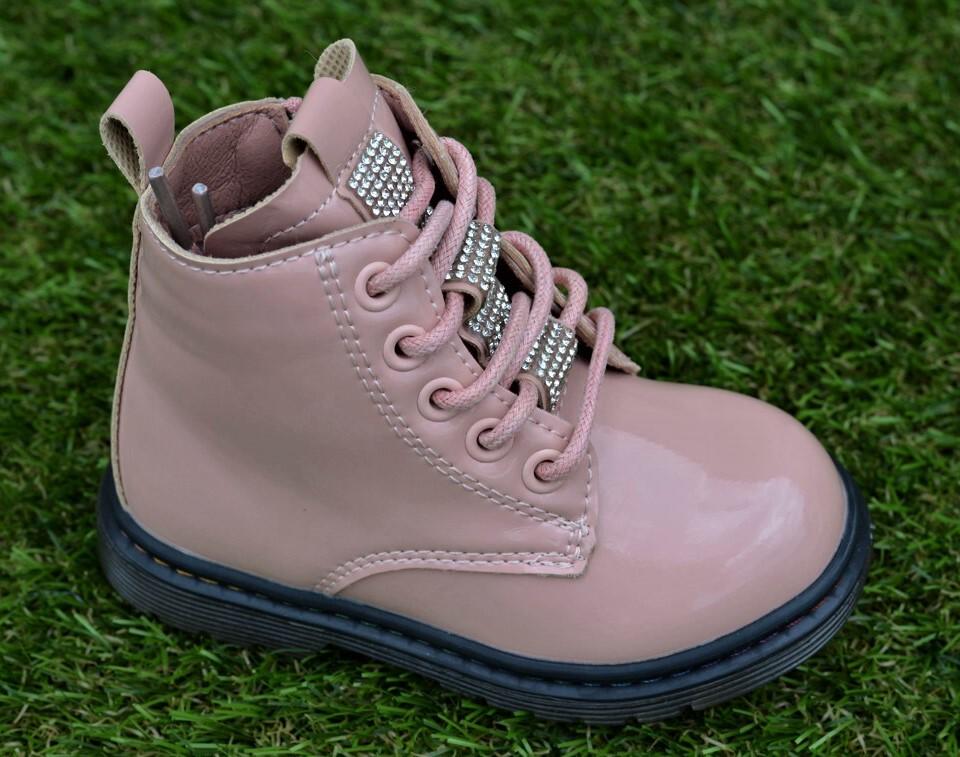 Ботинки детские демисезонные лаковые для девочки р. 24 Розовый (11292030)