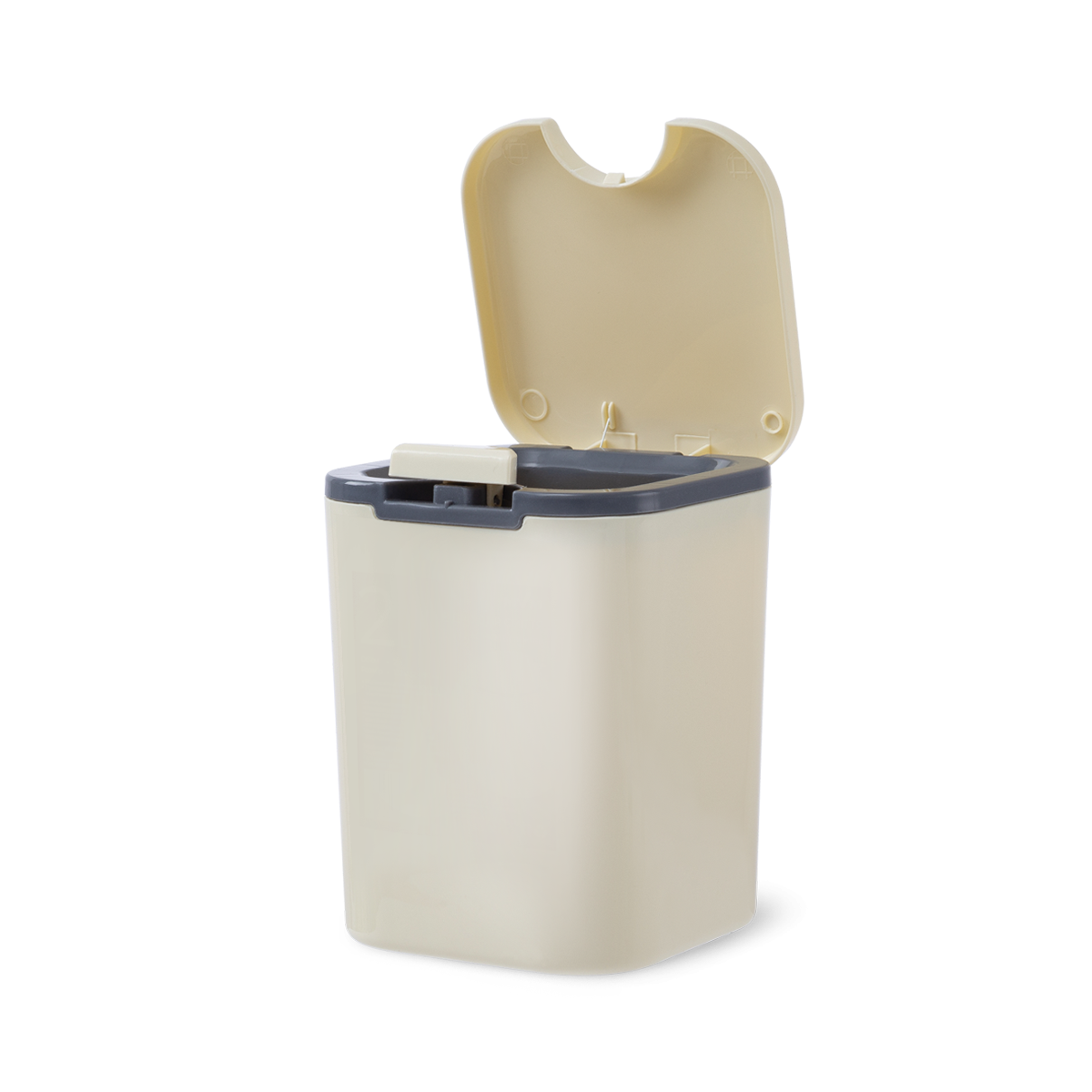 Ведро для мусора MVM BIN-06 2L BEIGE с крышкой 2 л Бежевый (211359) - фото 4