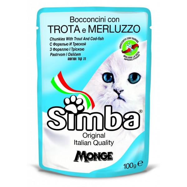 Корм для котів Simba Wet Форель та тріска 100 г х 5 шт. (947009362)