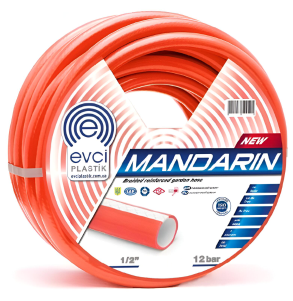 Шланг для полива Evci Plastik Mandarin ПВХ 3/4" армированный 50 м (SQ-1047559)