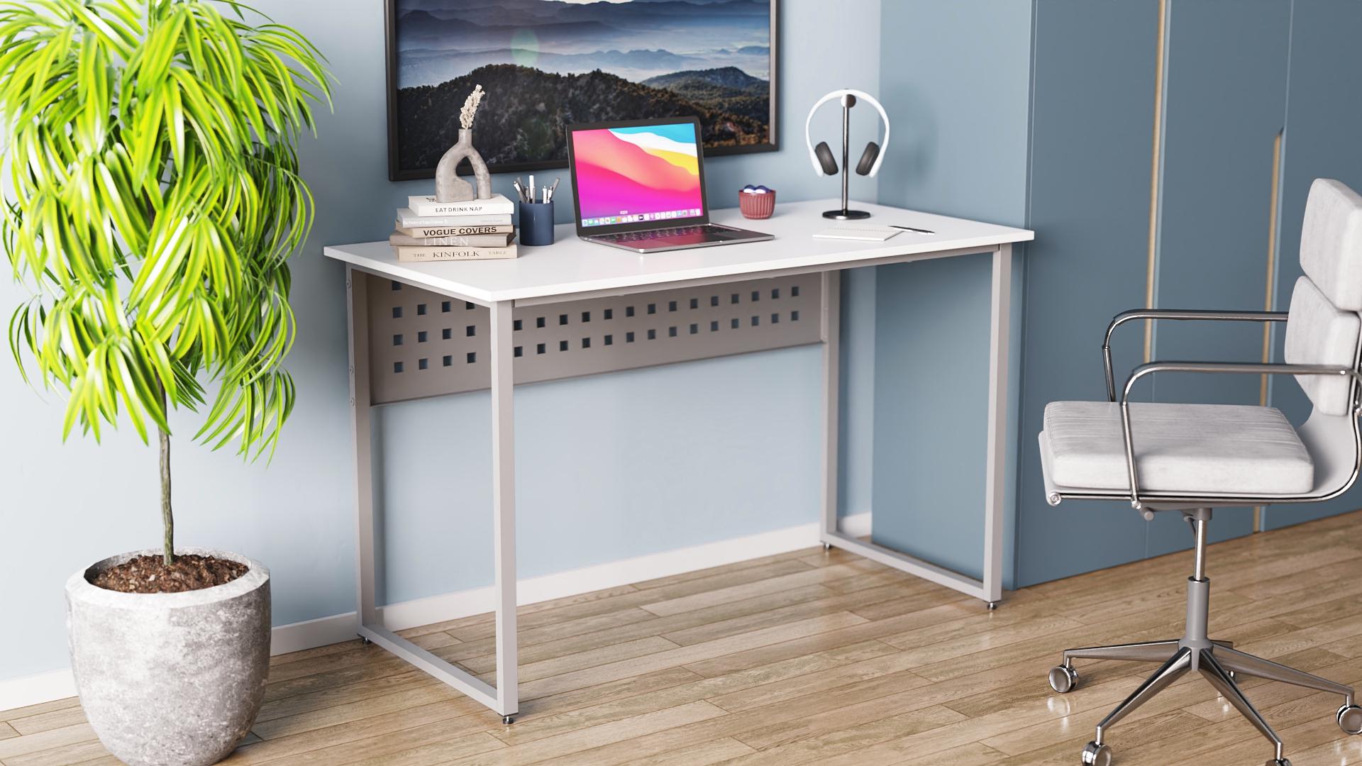 Стол компьютерный Ferrum-decor Майк ДСП 16 мм 75x100x70 см Серый/Белый (FRD-101797)