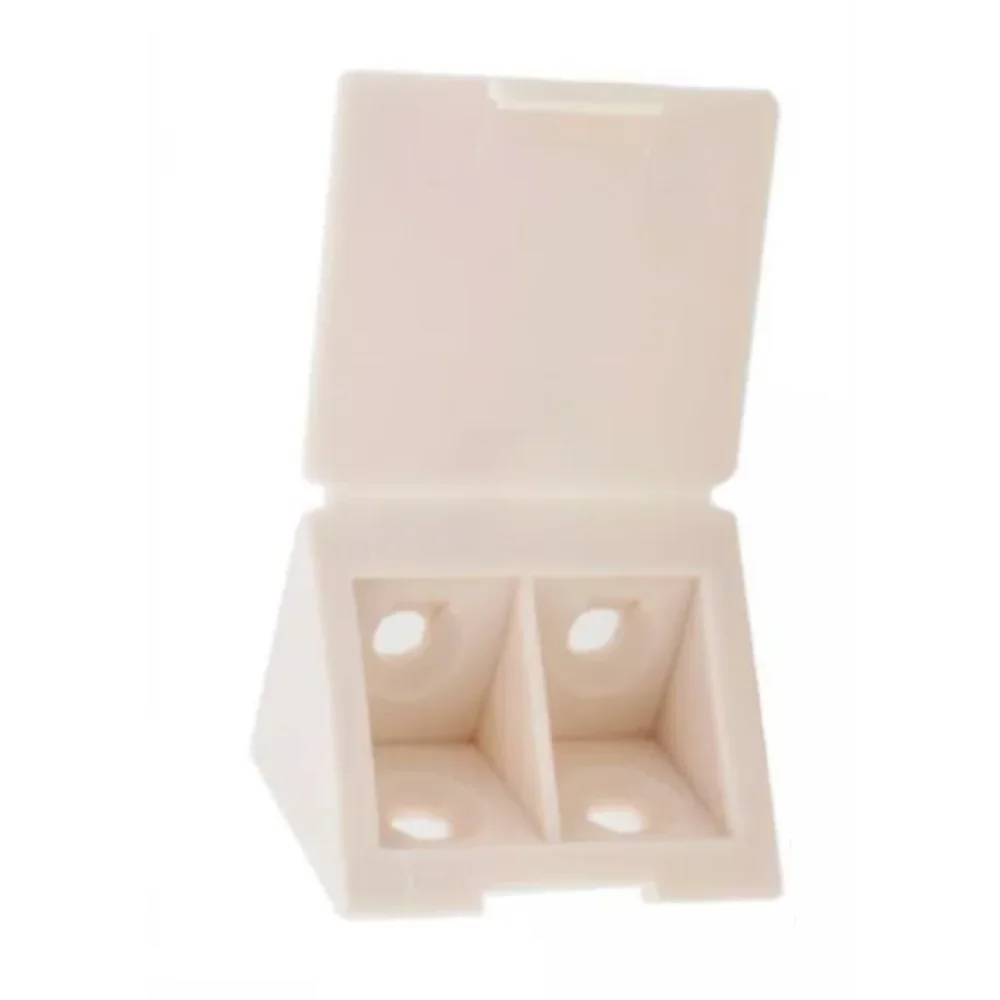 Кутник монтажний Mesan подвійний меблевий пластиковий Кремовий (PD0652)