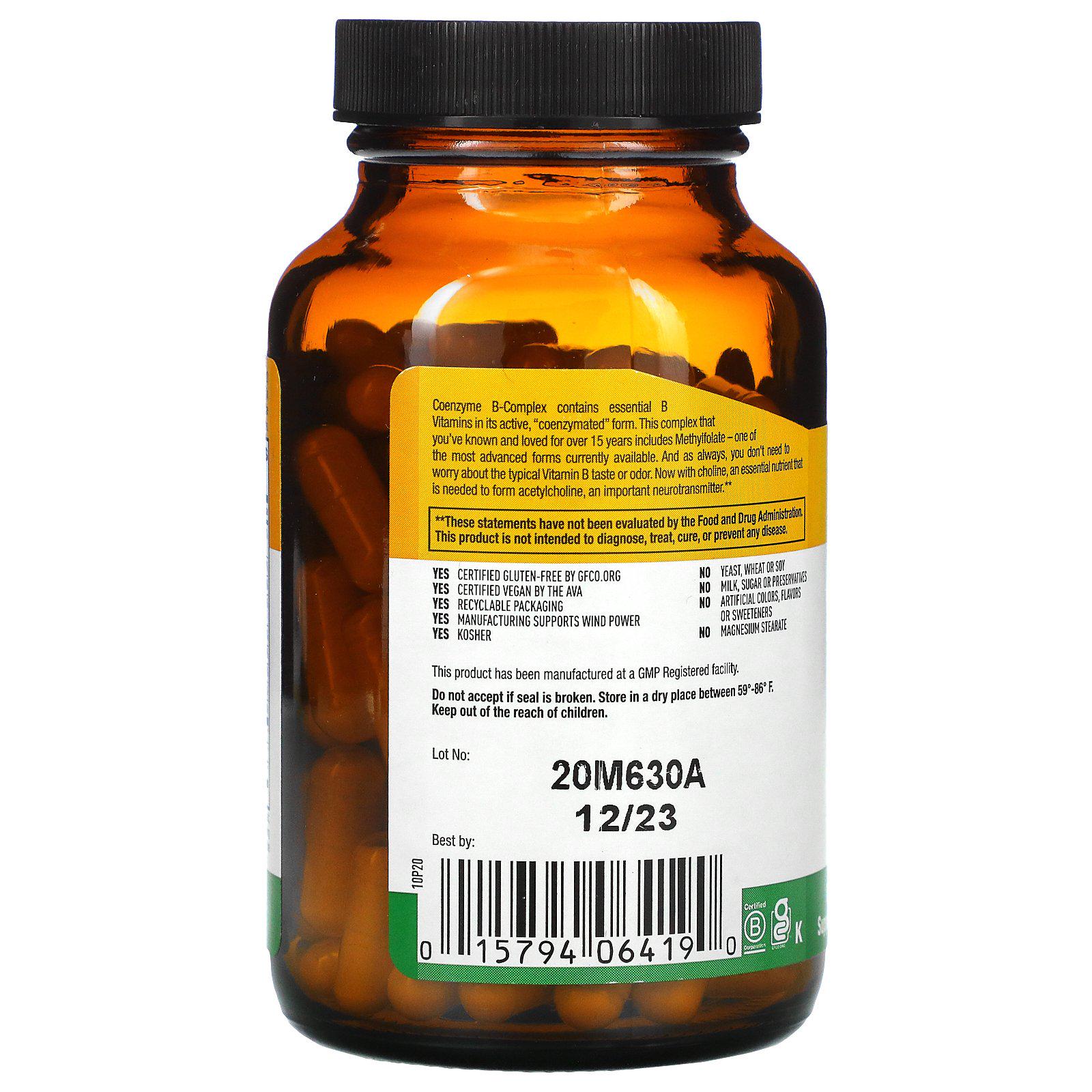 Коэнзим В-комплекс Country Life Coenzyme B-Complex Caps кофермент 120 капсул (994916305) - фото 3