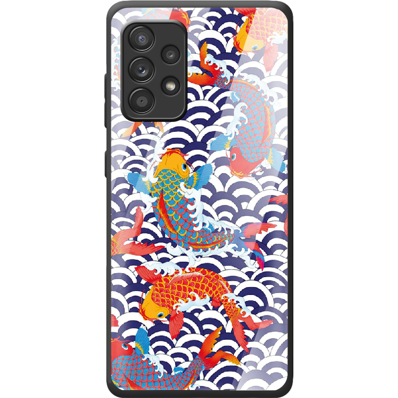 Чехол BoxFace Samsung A325 Galaxy A32 Koi Fish Черный силикон со стеклом (42084-up2477-42234)