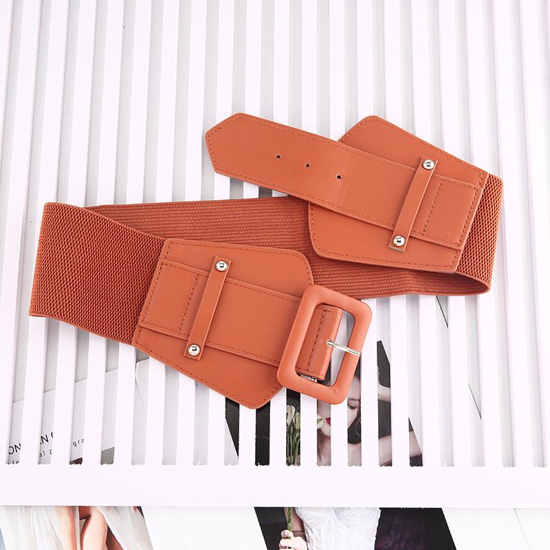 Ремень кожаный широкий с пряжкой стяжной Коричневый Ремень кожаный широкий с пряжкой стяжной Коричневый