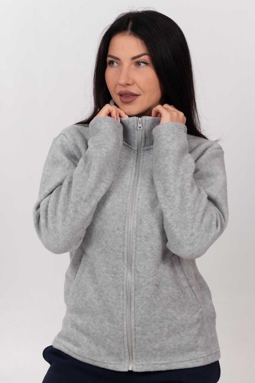 Кофта женская флисовая 9158 XS Светло-серый (30567624)