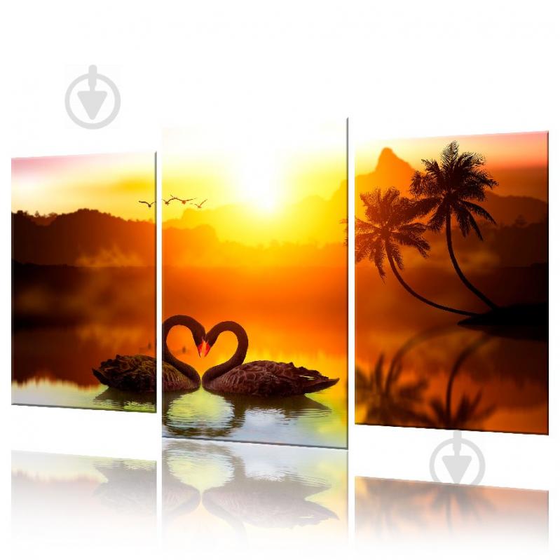 Модульная картина Лебеди ADJ0015 размер 70 х 105 см