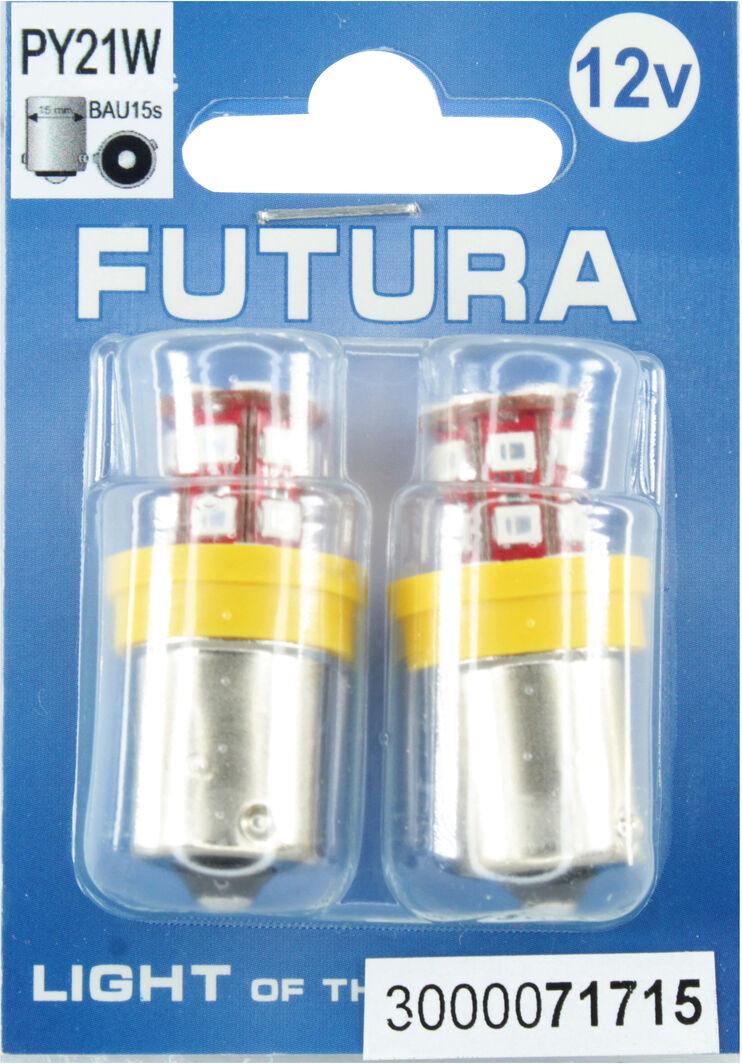 Лампочка FUTURA Груша LED SMD 12V 24 диода PY21W BAU15s 2 шт. Желтый (71715) Лампочка FUTURA Груша LED SMD 12V 24 диода PY21W BAU15s 2 шт. Желтый (71715)