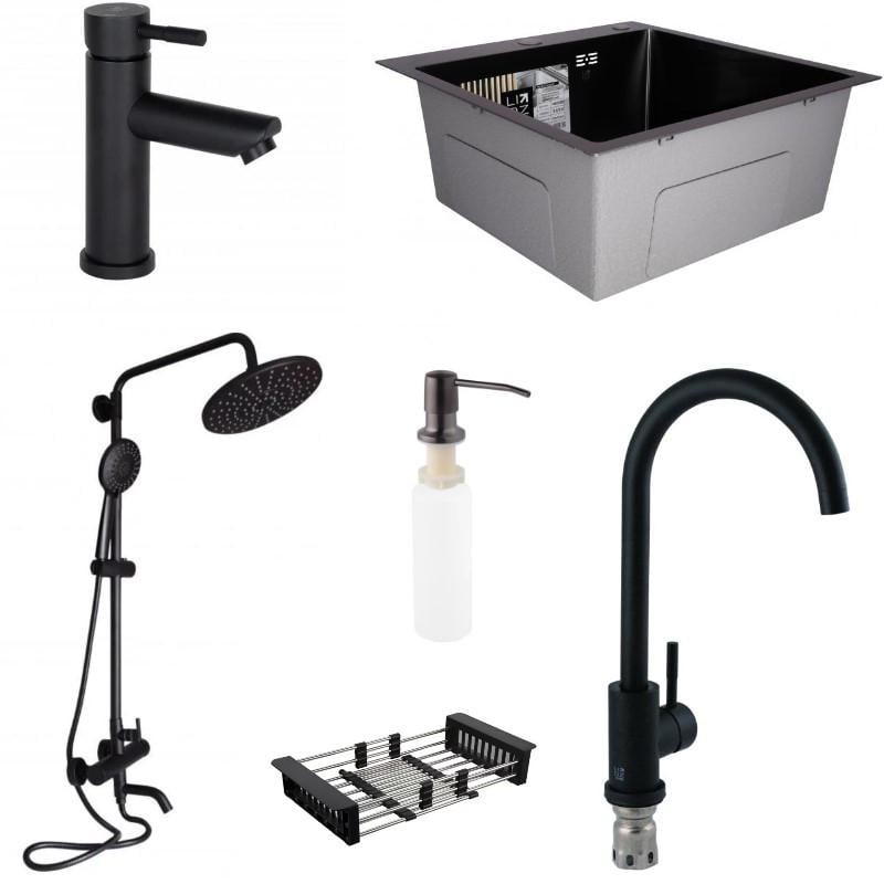 Мойка H5050B PVD 30/08 мм/душевая система для ванны/смеситель на умывальник/кран для кухни Lidz