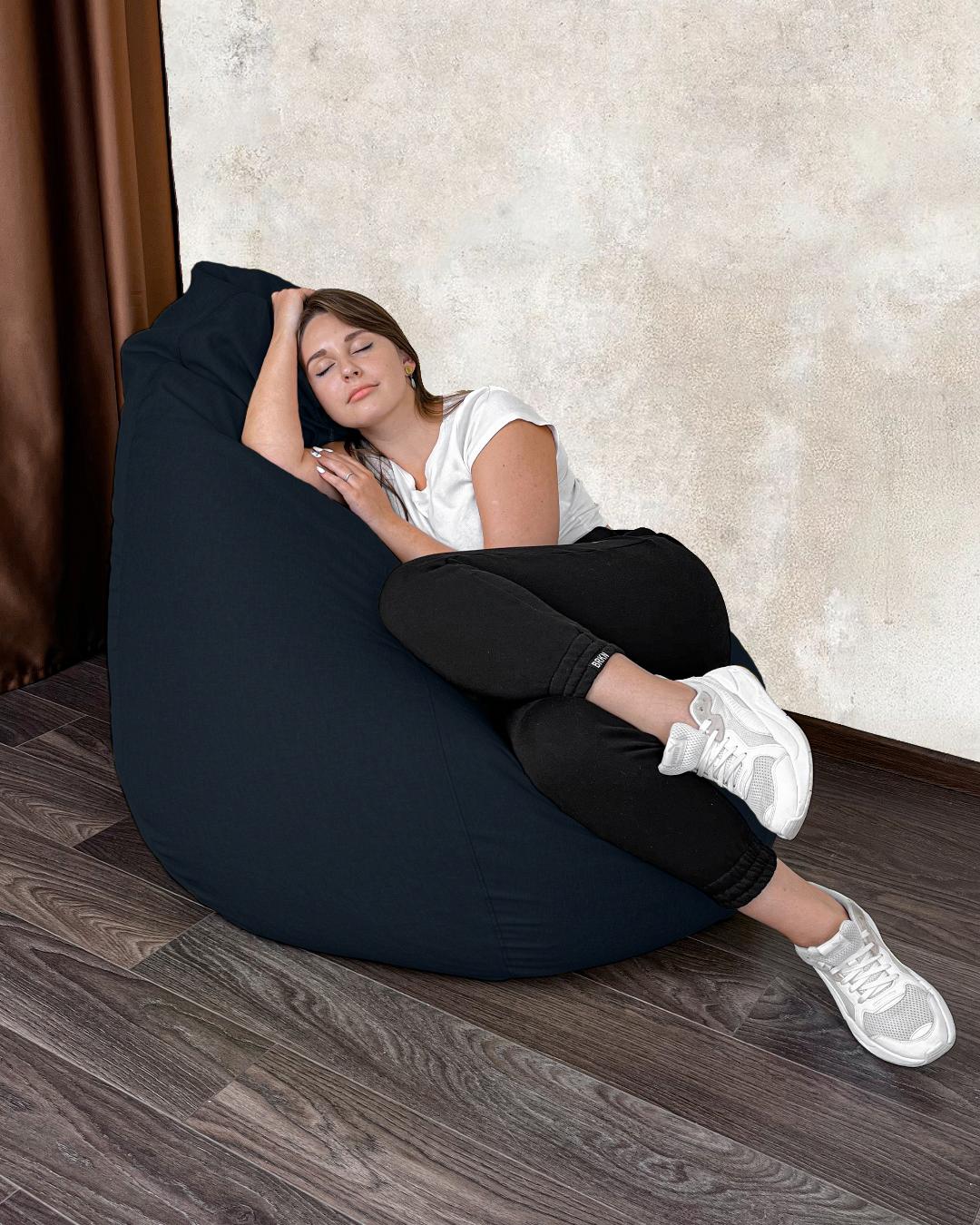 Кресло-мешок Груша рогожка КМ XXXXL Темно-синий (15412282)