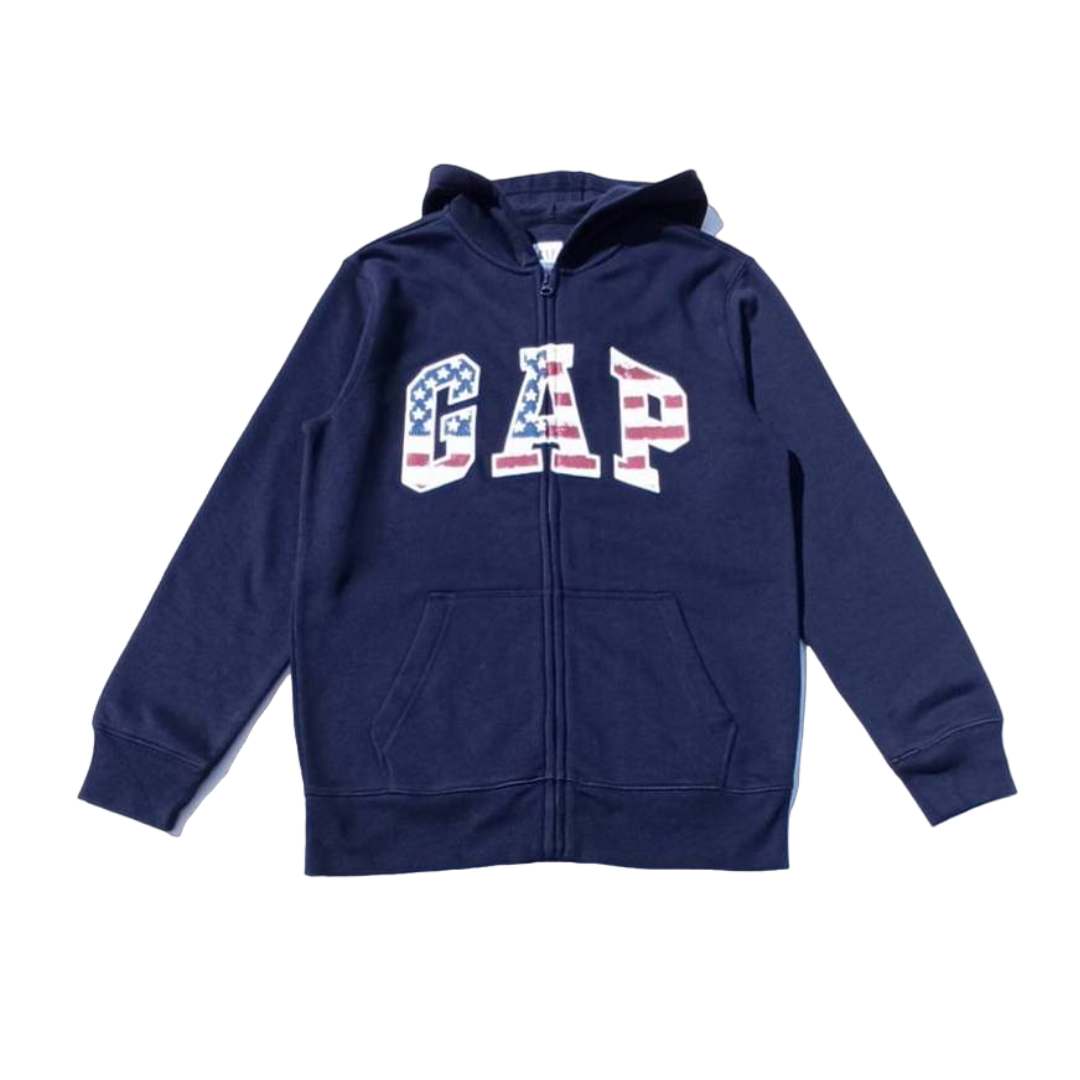 Толстовка дитяча GАР на флісі з брендовим лого 164-176 см Синій
