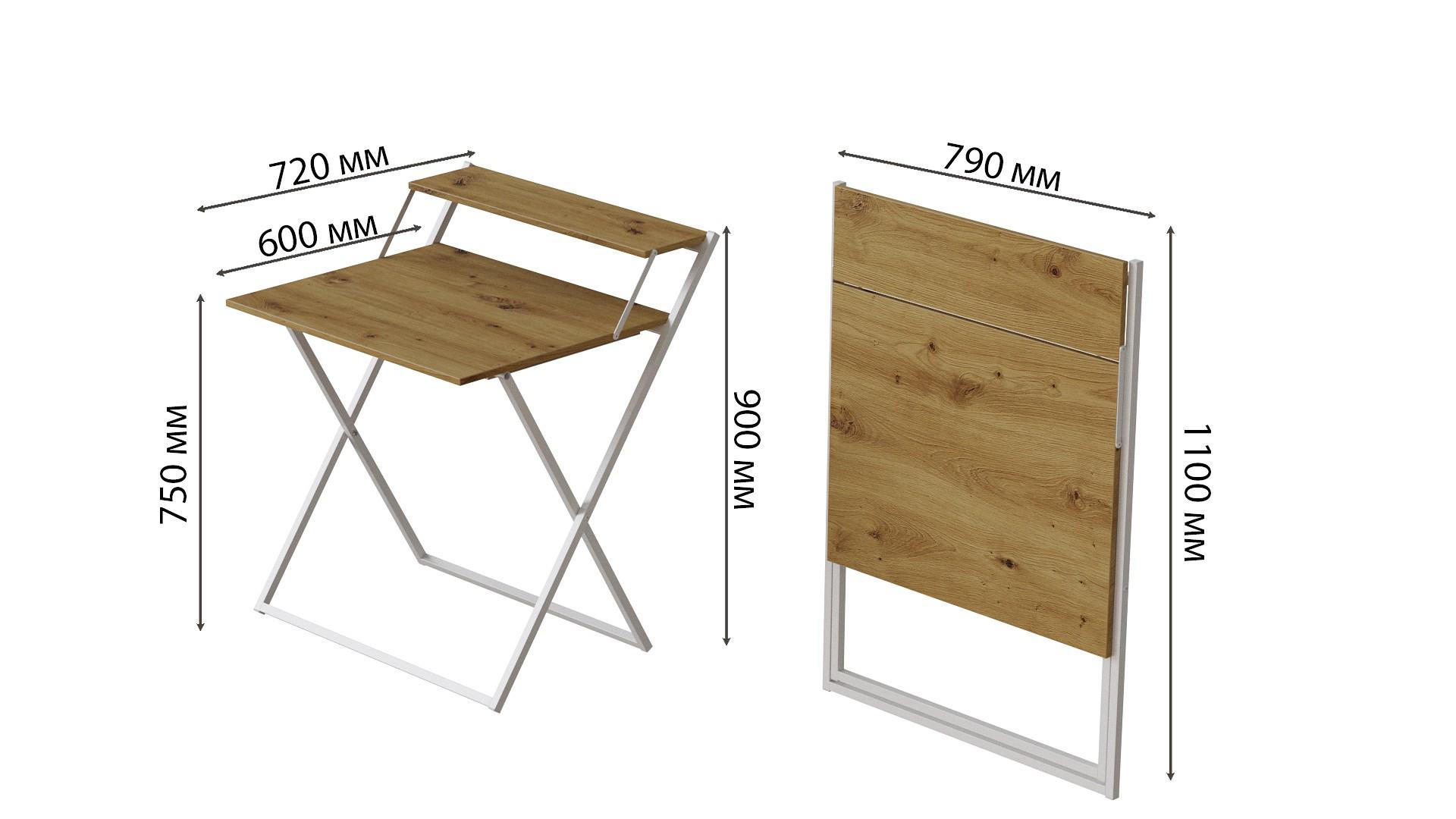 Стіл-трансформер Ferrum-decor Компакт 4 метал/ДСП 16 мм 750x790x720 мм Білий/Дуб Артізан (FRD-104702) - фото 3 Стіл-трансформер Ferrum-decor Компакт 4 метал/ДСП 16 мм 750x790x720 мм Білий/Дуб Артізан (FRD-104702) - фото 3
