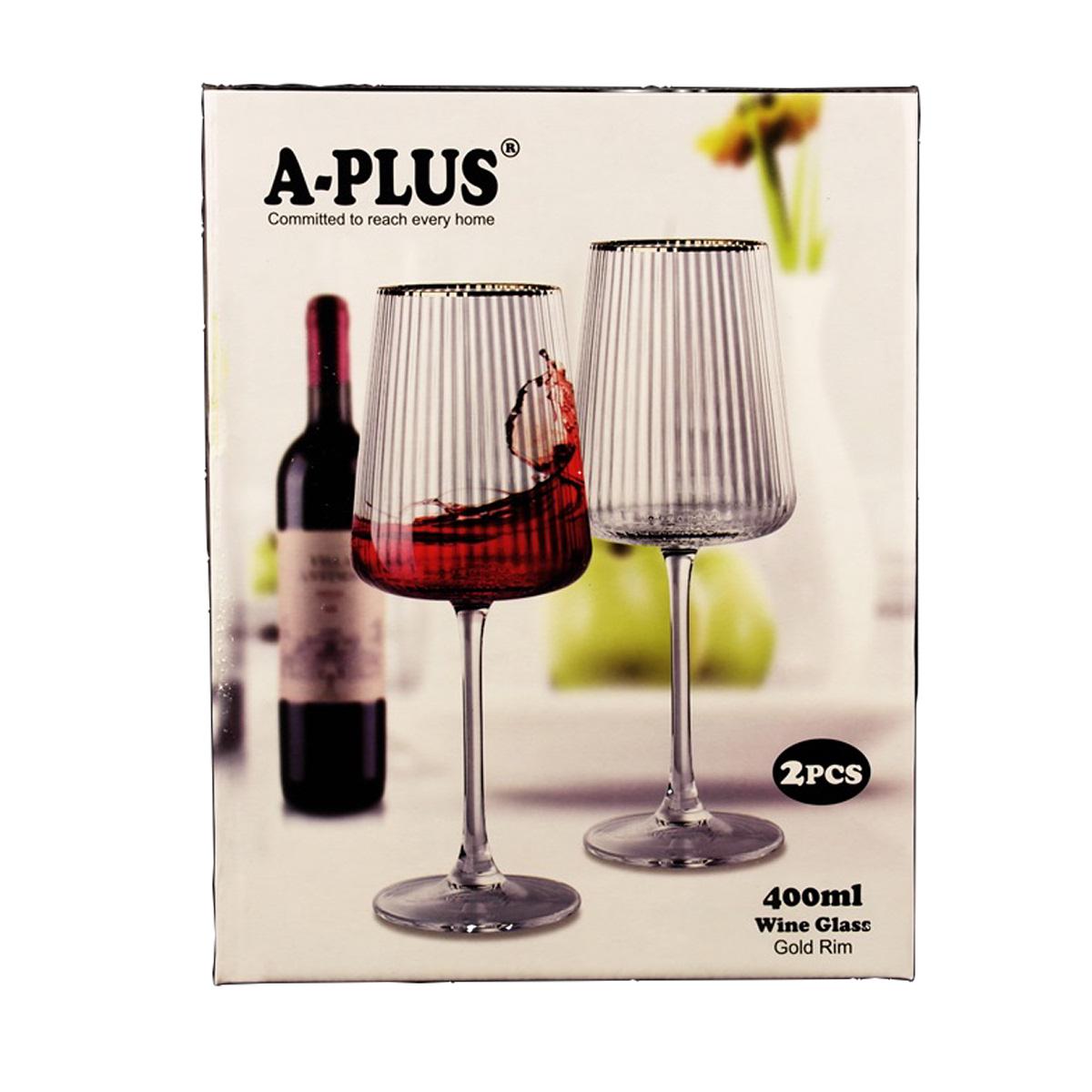 Набір келихів для вина A-Plus 400 мл 2 шт. (9061) - фото 2