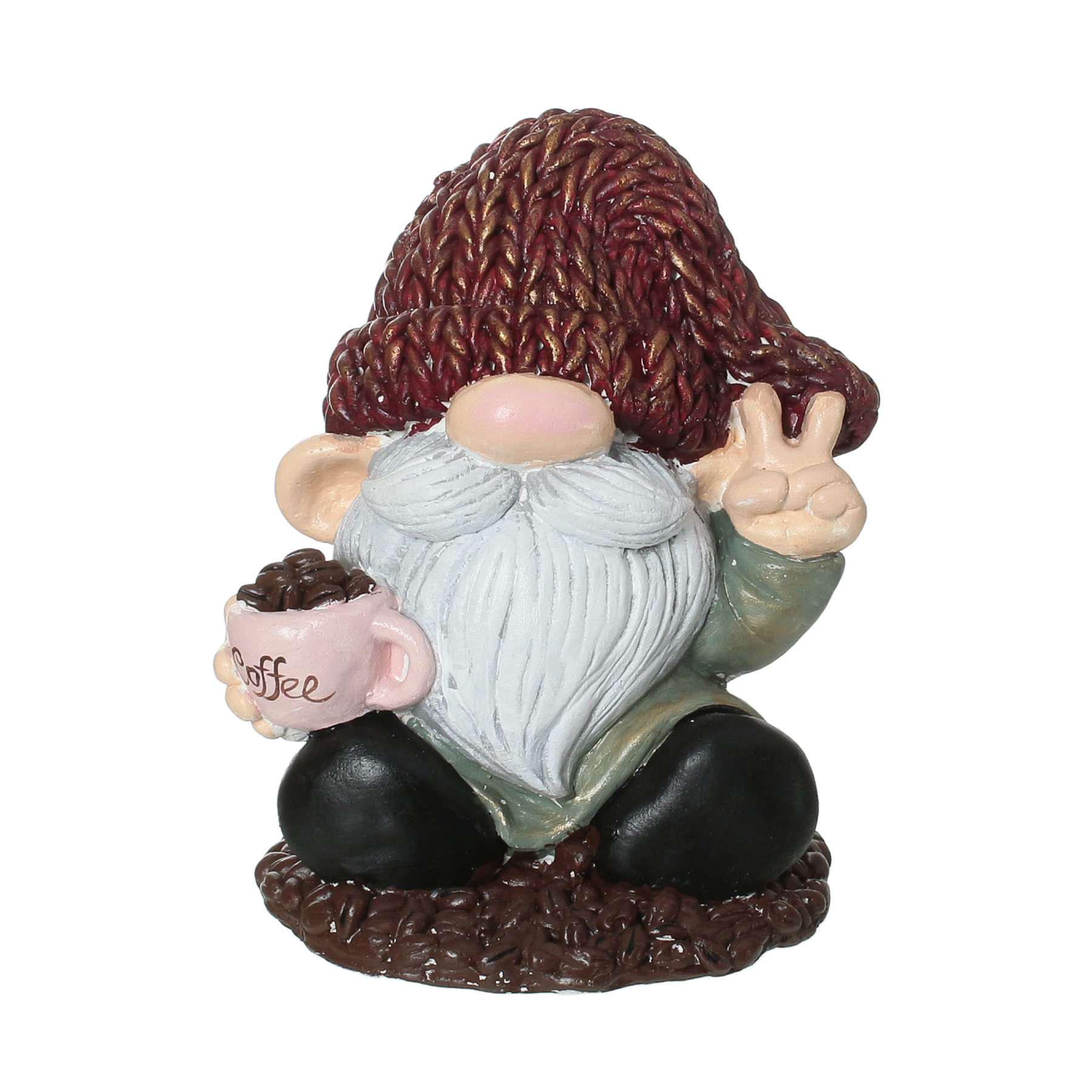 Сувенир декор для дома Кофейный гномик №1 подарочный гипс 20,5 см