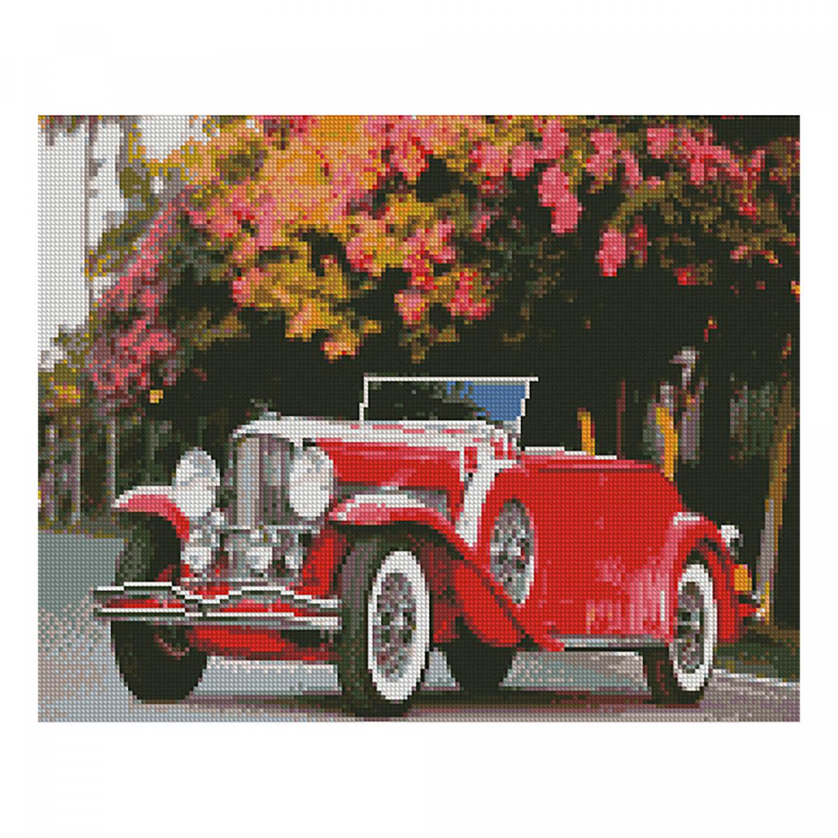 Алмазная картина Strateg Ретро автомобиль 40х50 см (FA40651-mt)