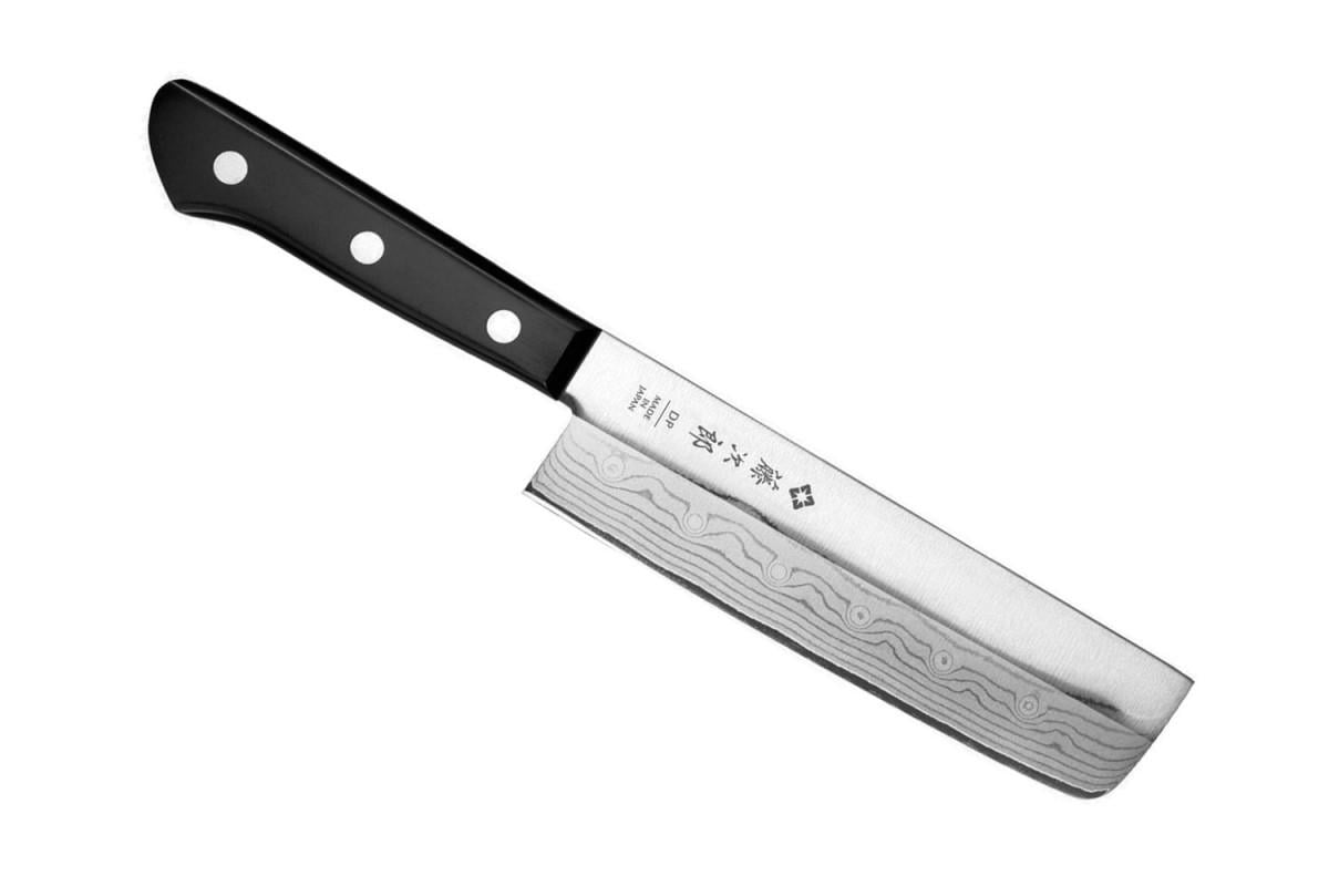 Кухонный нож для нарезки/шинковки овощей накири Tojiro Basic Damascus 60 HRC VG-10 37-слойная дамасская сталь 165 мм