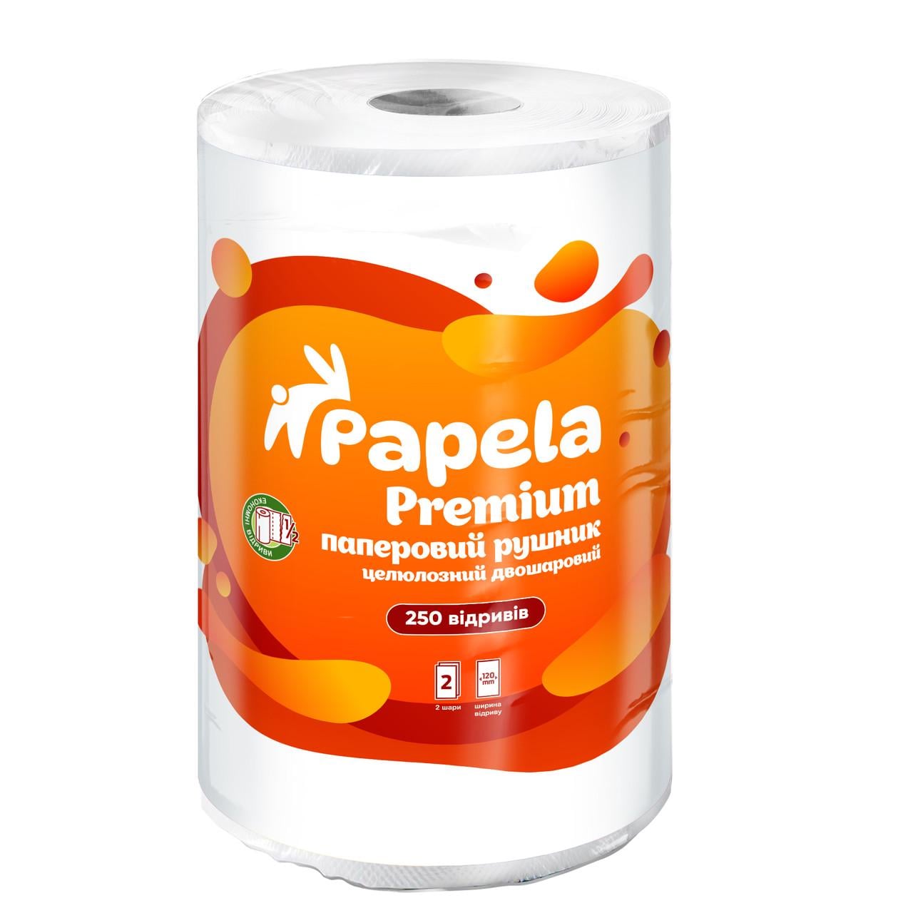 Паперовий рушник Papela Premium 29,9 м 250 відривів Паперовий рушник Papela Premium 29,9 м 250 відривів