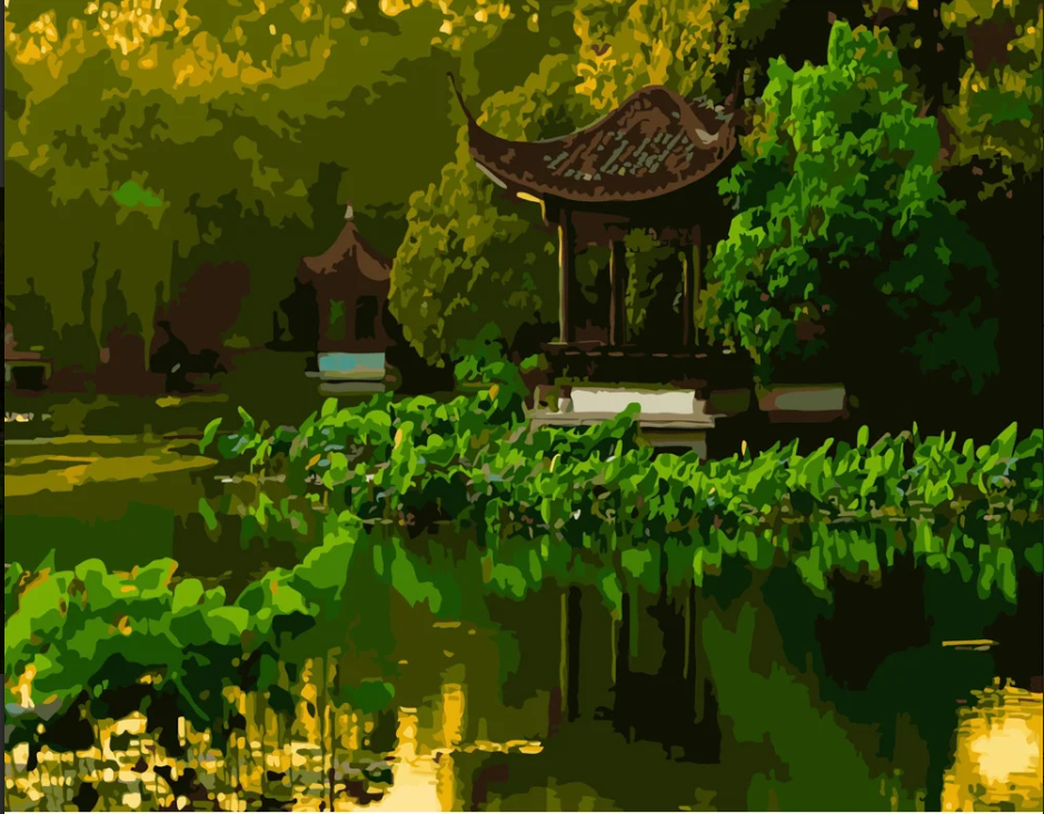 Картина по номерам Strateg Китайская гавань 40х50 см (GS486)