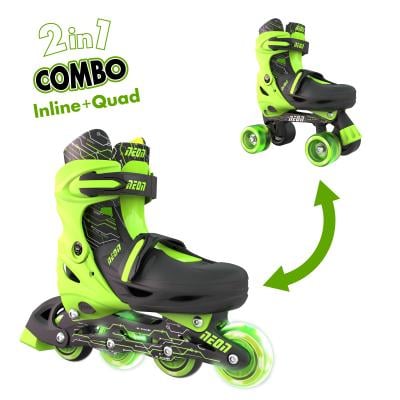 Роликовые коньки Neon Сombo Quad/Inline р. 34-37 Зеленый (NT10G4) - фото 3