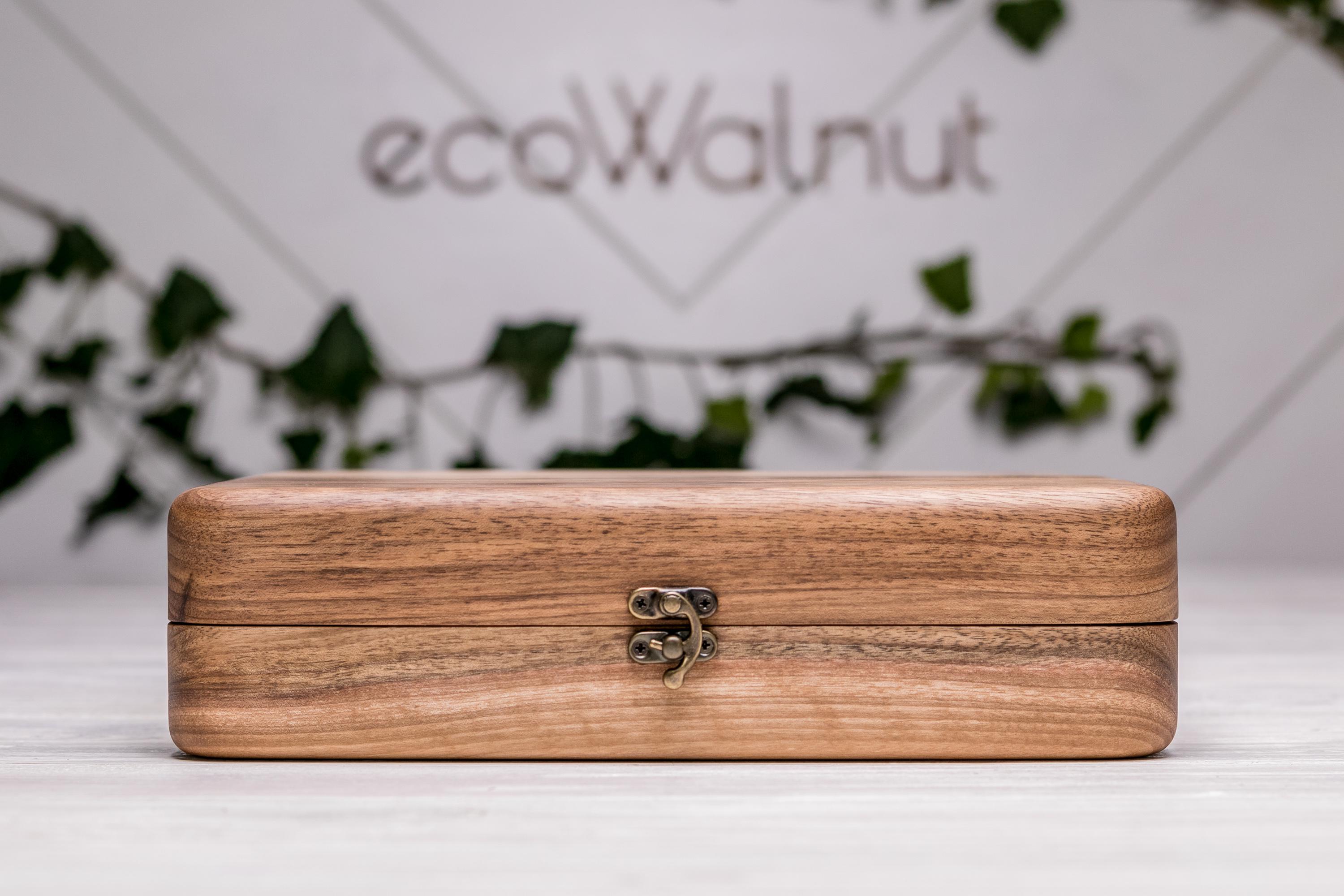 Шкатулка-подставка EcoWalnut для 9 часов с подушечками с деревянной крышкой (EB-14.9.2) - фото 2