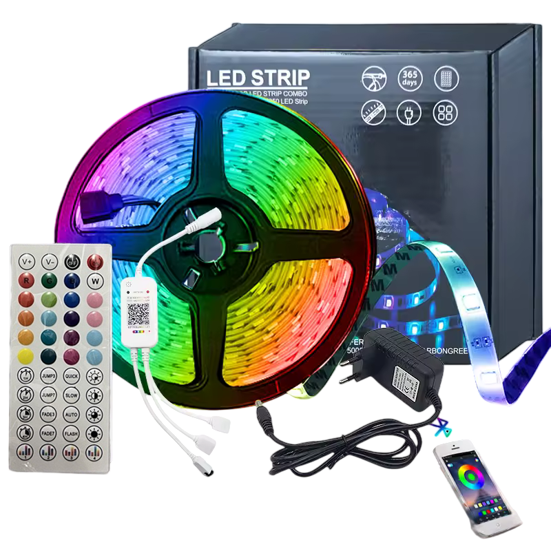 Светодиодная лента Kayfovo LLB-20 RGB для дома с пультом с блютузом 20 м (29346) Светодиодная лента Kayfovo LLB-20 RGB для дома с пультом с блютузом 20 м (29346)