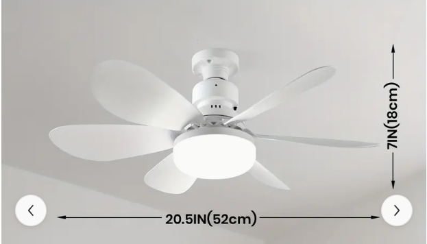 Вентилятор стельовий з підсвіткою та пультом ДК 52 см Білий (28170861) - фото 3 Вентилятор стельовий з підсвіткою та пультом ДК 52 см Білий (28170861) - фото 3