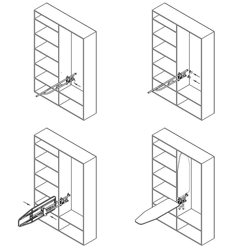Прасувальна дошка Muller вбудована ліва металева сітка 1200х380 мм (168928) - фото 8 Прасувальна дошка Muller вбудована ліва металева сітка 1200х380 мм (168928) - фото 8