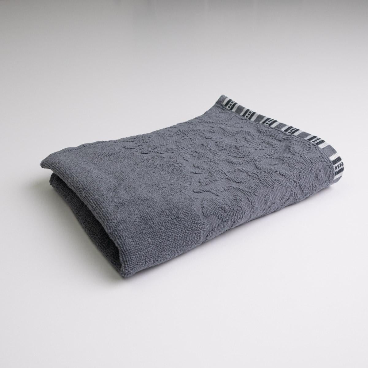 Полотенце махровое GM Textile с орнаментом 400 г/м2 50х90 см Серый (rmo400-90-grey)